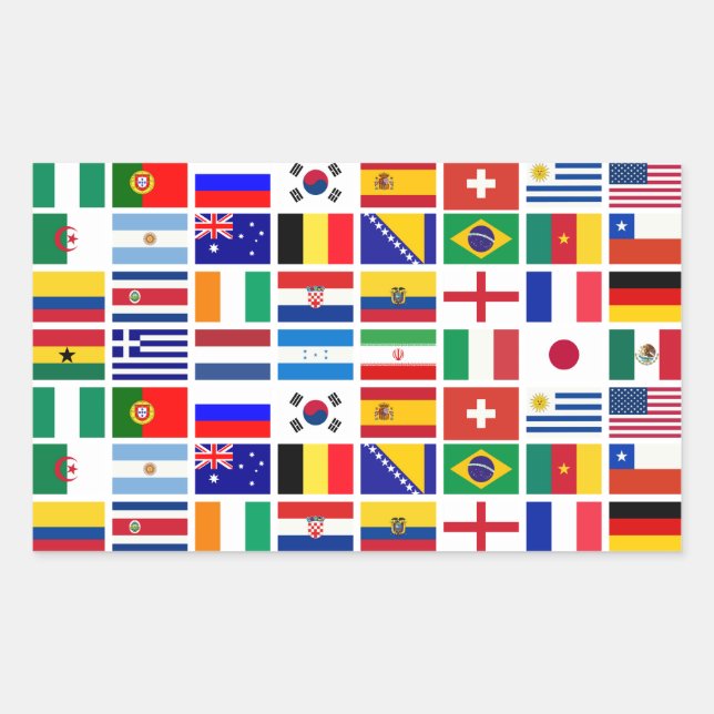 SOCCER 2014 flags pattern Rectangular Sticker (Front)