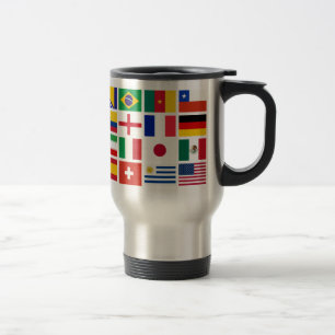 SOCCER 2014 flags pattern Travel Mug