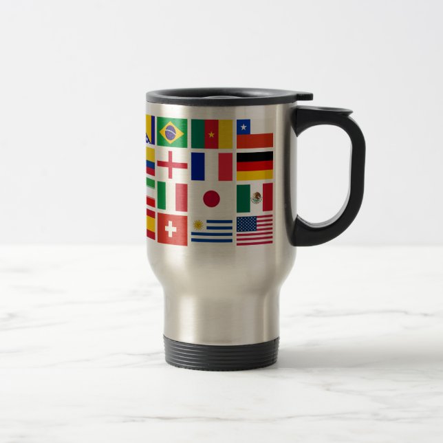SOCCER 2014 flags pattern Travel Mug (Right)