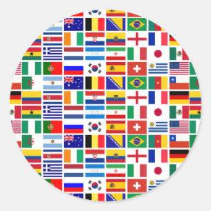 SOCCER 2014 pattern Classic Round Sticker