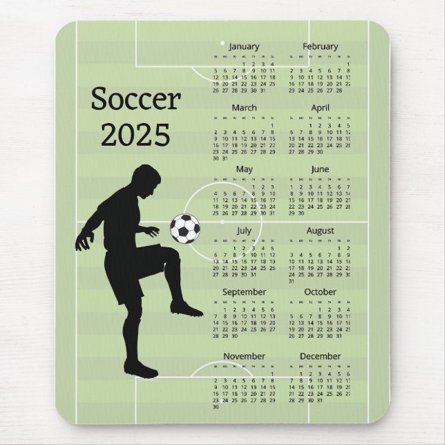 Soccer 2025 Calendar Mouse Mat (Front)