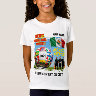 Soccer 2026 futbol Mexico Custom kids Name country T-Shirt