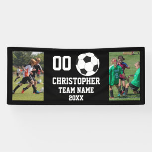 Soccer 2 photo collage team name banner