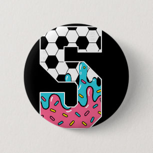 Soccer 2 Year Old Ice Cream Drip Youth 2nd Birthda 6 Cm Round Badge