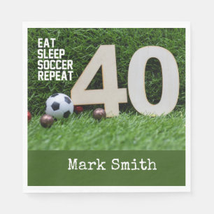 Soccer 40th Birthday Party  Napkin