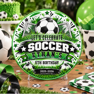Soccer 5TH Birthday Fun Sports Theme Kids Party Coaster