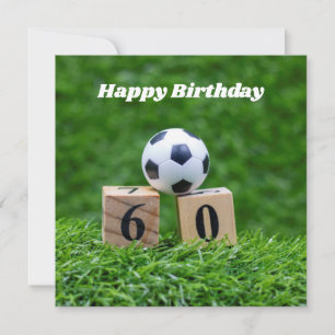Soccer 60th Birthday with ball and number on green Card