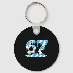 Soccer 67 Argentina Flag Six Seven Funny Gen Alpha Key Ring