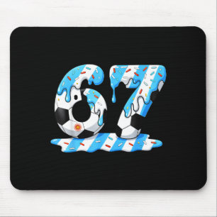 Soccer 67 Argentina Flag Six Seven Funny Gen Alpha Mouse Mat