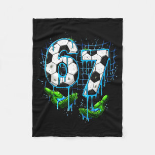 Soccer 67 Kids Ice Cream Drip Funny Six Seven Hand Fleece Blanket