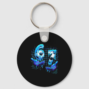 Soccer 67 Kids Ice Cream Drip Funny Six Seven Hand Key Ring