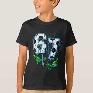 Soccer 67 Kids Ice Cream Drip Funny Six Seven Hand T-Shirt