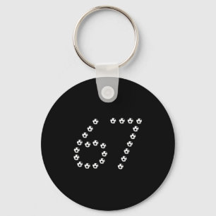 Soccer 67 Number Graphic _ Sports Jersey Six Seven Key Ring