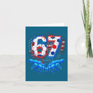 Soccer 67 six seven 4th of july red white blue dri card