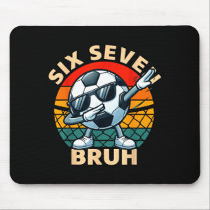 Soccer 67 Six Seven Bruh Dab Meme Cool Retro Funny Mouse Mat