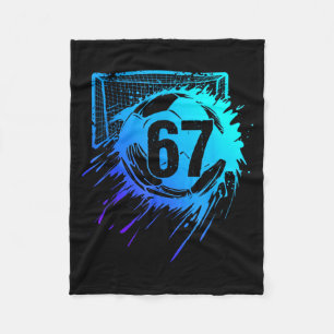Soccer 67 Six Seven Cool Number Funny Football Mem Fleece Blanket