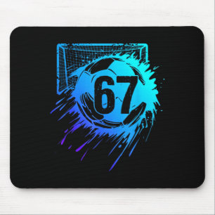 Soccer 67 Six Seven Cool Number Funny Football Mem Mouse Mat