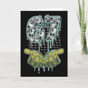 Soccer 67 Six Seven Funny Gen Alpha Meme _2  Card