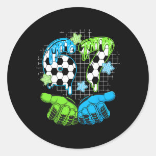 Soccer 67 Six Seven Funny Gen Alpha Meme Drip _1  Classic Round Sticker