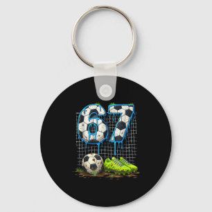 Soccer 67 Six Seven Funny Gen Alpha Meme Drip T-sh Key Ring