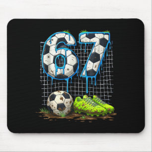 Soccer 67 Six Seven Funny Gen Alpha Meme Drip T-sh Mouse Mat
