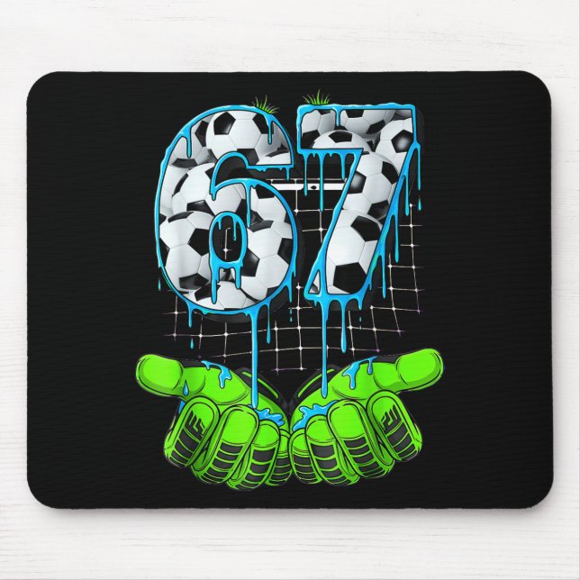 Soccer 67 Six Seven Funny Gen Alpha Meme  Mouse Mat (Front)