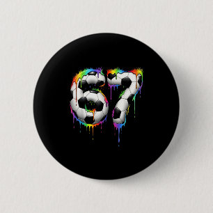 Soccer 67 Six Seven Funny Gen Alpha Meme Rainbow D 6 Cm Round Badge