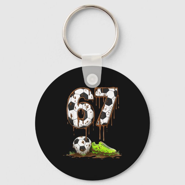 Soccer 67 Six Seven Meme Boys Teens Kids Gen Alpha Key Ring (Front)