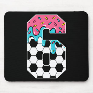 Soccer 6 Year Old Ice Cream Drip Youth 6th Birthda Mouse Mat