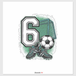 Soccer 6th Birthday Vintage Engraving Shirt Design