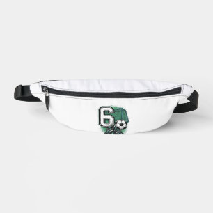 Soccer 6th Birthday Vintage Engraving Shirt Design Bum Bags