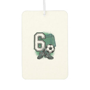 Soccer 6th Birthday Vintage Engraving Shirt Design Car Air Freshener