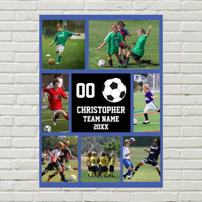 Soccer 7 photo collage - Name, team, number year Poster (Creator Uploaded)
