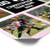 Soccer 7 photo collage Pink Blush team name poster (Corner)