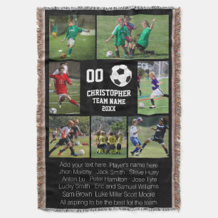 Soccer 7 photo collage throw blanket