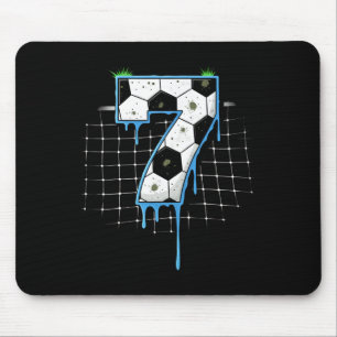 Soccer 7 Year Old Ice Cream Drip Youth 7th Birthda Mouse Mat