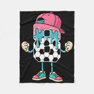 Soccer 8 Year Old Ice Cream Drip Youth 8th Birthda Fleece Blanket