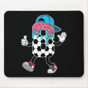 Soccer 8 Year Old Ice Cream Drip Youth 8th Birthda Mouse Mat