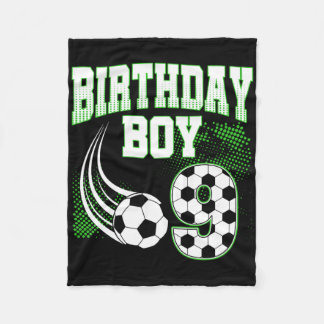 Soccer 9th Birthday Boy 9 Year Old Sport Fan 9yr B Fleece Blanket