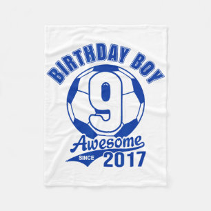 Soccer 9th Birthday Boy Kids Sports Footll Party G Fleece Blanket