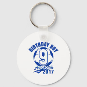 Soccer 9th Birthday Boy Kids Sports Footll Party G Key Ring