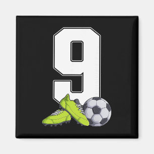 Soccer 9th Birthday Footller Boys Kids 9 Year Old Magnet