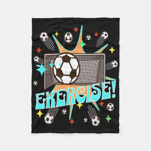 Soccer Action Net Blast Exercise Motivation Energy Fleece Blanket (Front)