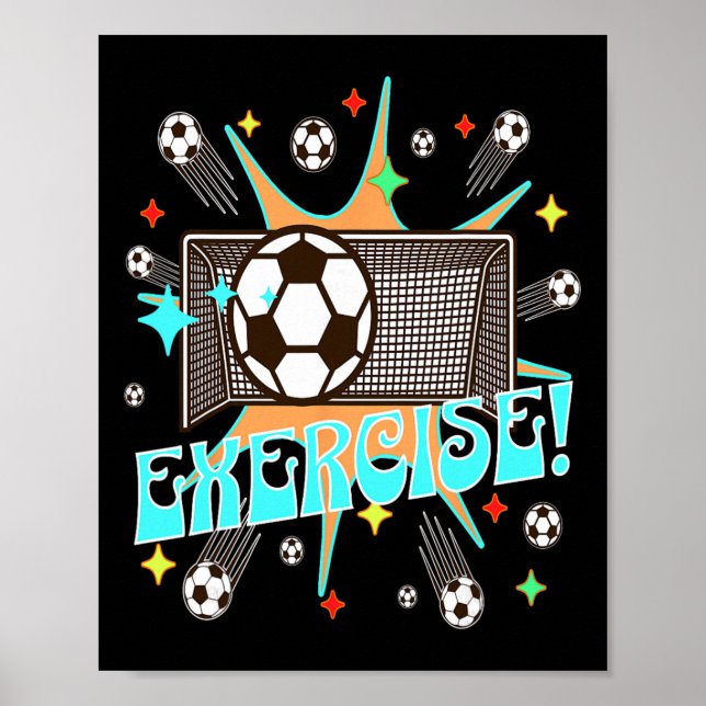 Soccer Action Net Blast Exercise Motivation Energy Poster (Front)