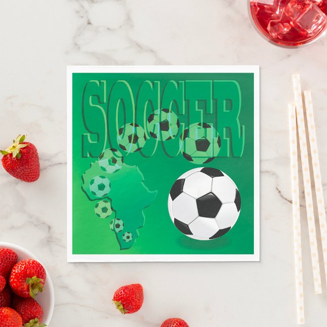 Soccer Africa Bold Green Football Napkin (Creator Uploaded)