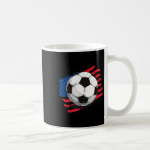 Soccer American Flag 4th of July Independence Day Coffee Mug
