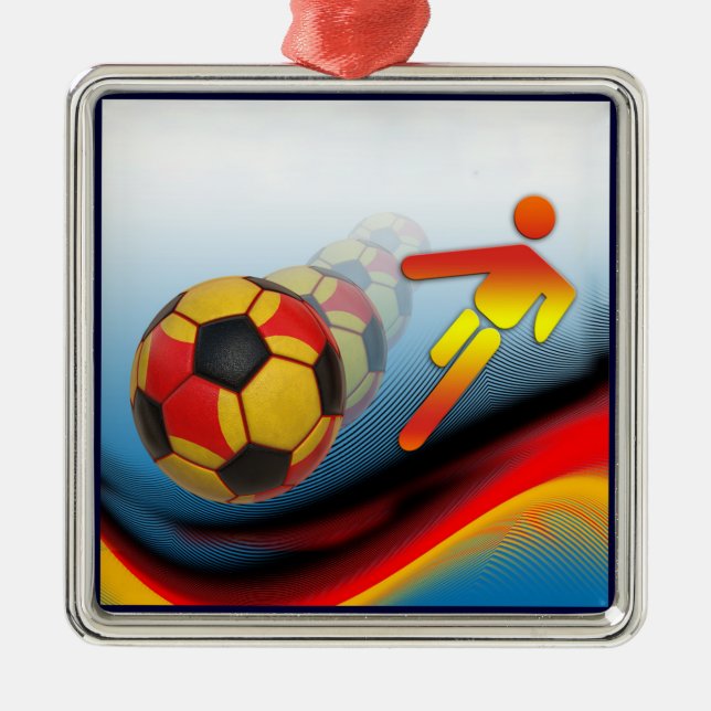 Soccer and Football Dynamics Metal Tree Decoration (Front)