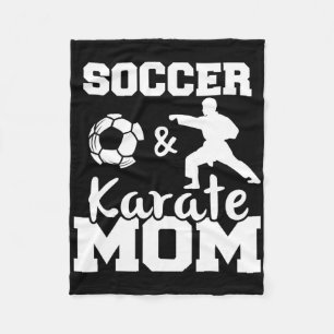 Soccer And Karate Mum Funny Soccer Player Karate F Fleece Blanket