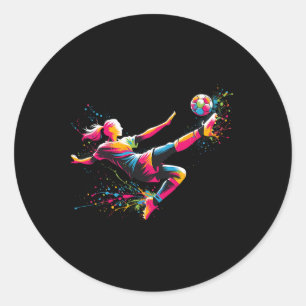 Soccer And Soccer Graphic Women, Girls And Teen Gi Classic Round Sticker