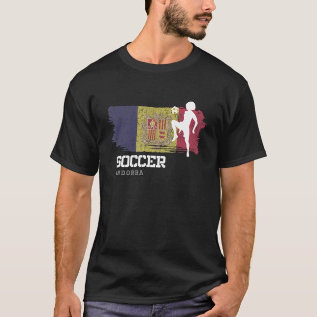 Soccer Andorra Flag Football Womens Soccer Girls   T-Shirt (Front)